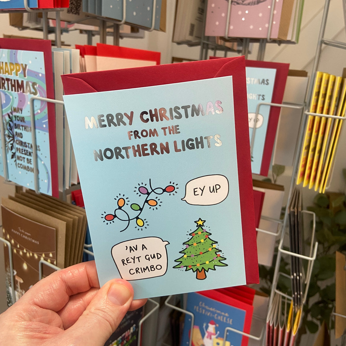 Funny Christmas Card - Xmas Northern Lights