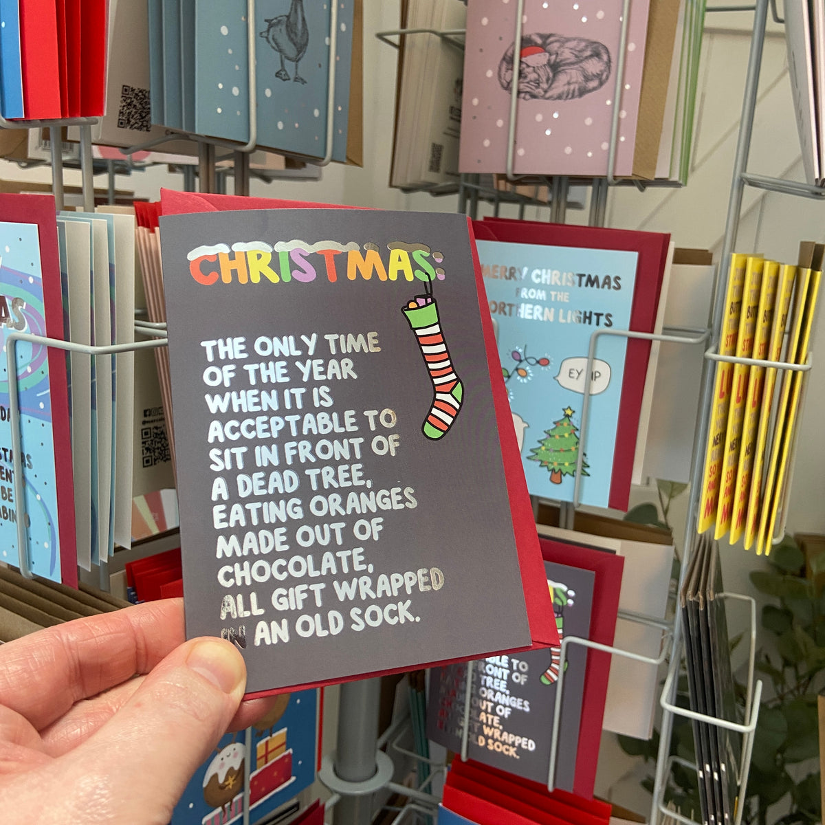 Funny Christmas Card - Xmas Socks and Oranges!