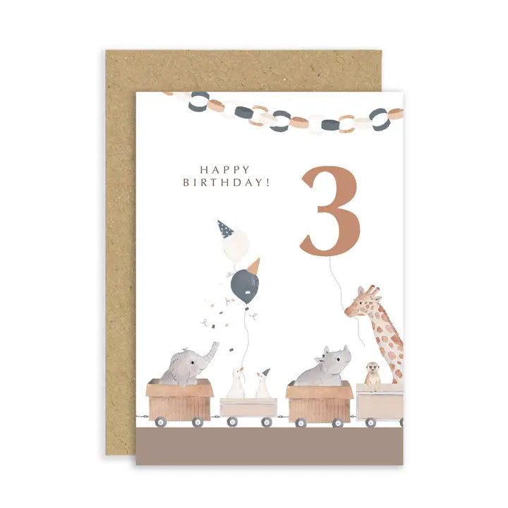 3rd Birthday Card | Special Ages Card | Train Birthday Card