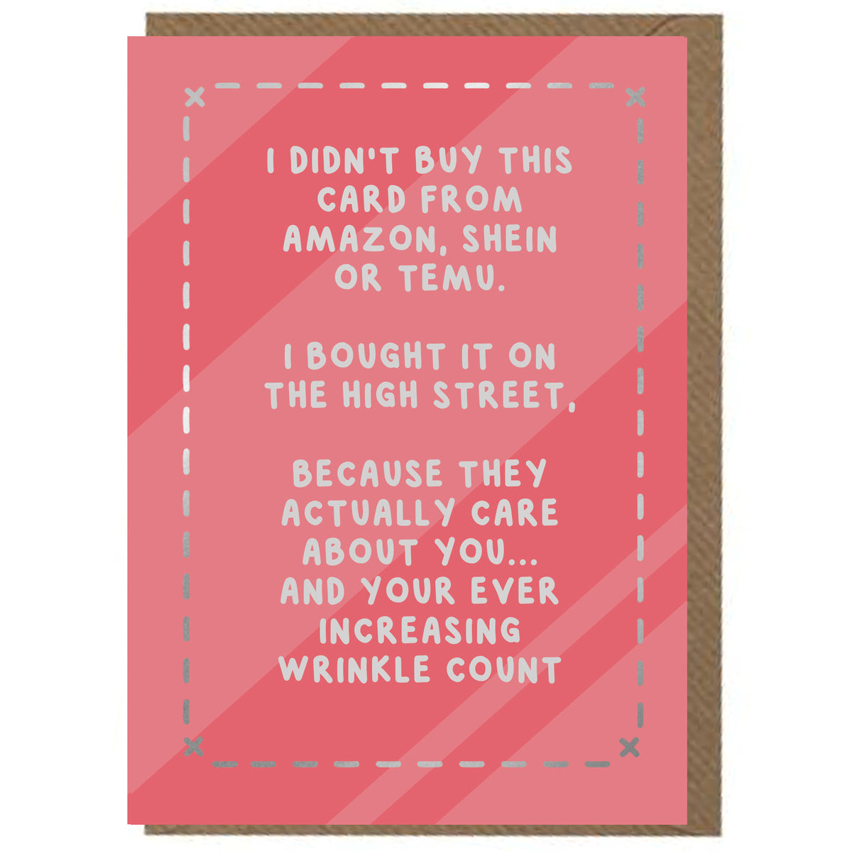 Funny, Wordy, Red, Stripey, Every Day Card - Foiled - 5x7"