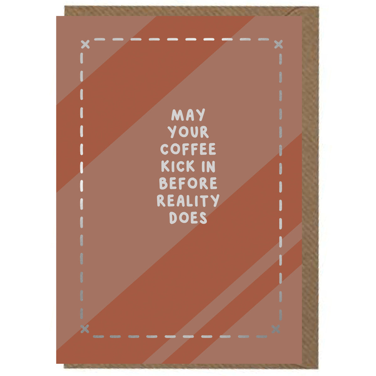 Funny, Wordy, Brown, Stripey, Every Day Card - Foiled -5x7"