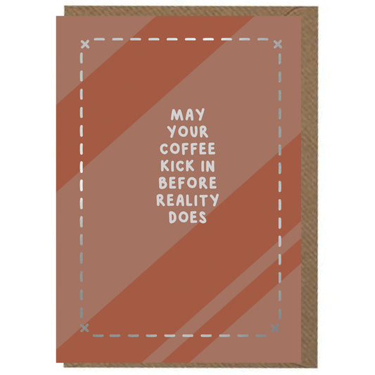 Funny, Wordy, Brown, Stripey, Every Day Card - Foiled -5x7"