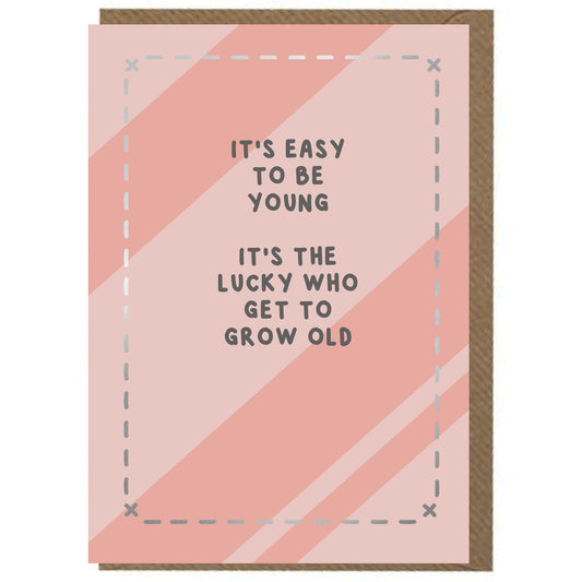 Funny, Wordy, Baby Pink, Every Day Card - Foiled -5x7"