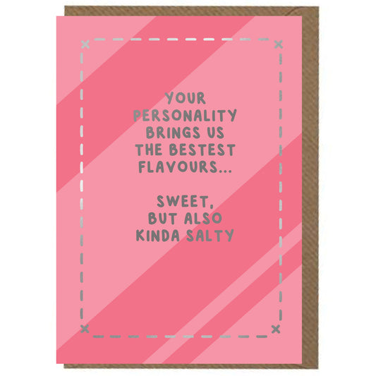 Funny, Wordy, Pink, Every Day Card - Foiled -5x7"
