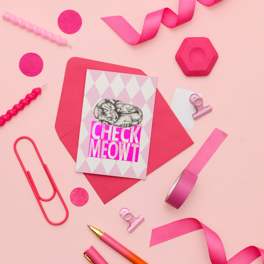 Check Meowt - Foiled - A7 - Every Day Mini Kitty Cat Card