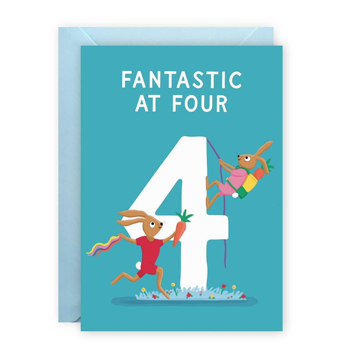 Age 4 Birthday Cards - Rabbit Cards - Fourth Birthday Cards