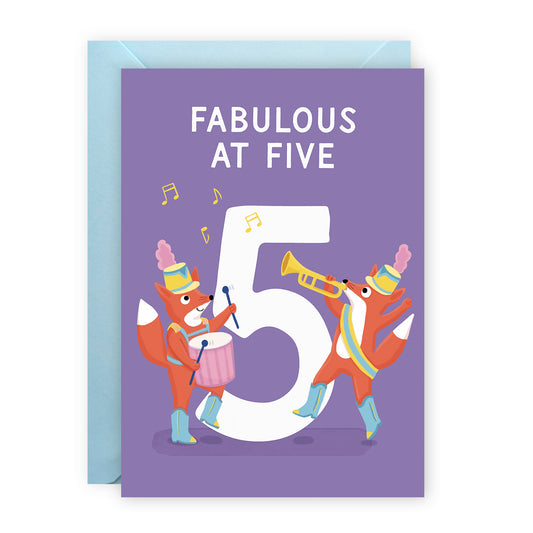 5th Bithday Cards - Fox Cards - fifth Birthday Cards - Age 5