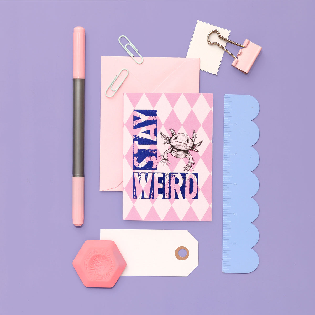 Stay Weird - Foiled - A7 - Axolotl Every Day Mini